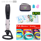 Authentic 3D Pen 3D Print Pen And 1.75mm Pla Filament Christmas Gifts+ Painting Drawings+ Free Shipping 5 v 2A Usb Adapter