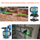 Multifunctional 3D 12 Lines Laser Level Tool Vertical Horizontal Lines with 5° Auto-leveling Function