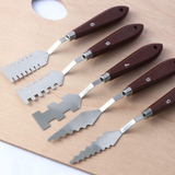 9pcs Painting Knife Set Versatile Stainless Steel Spatula PaletteProfessional Wood Handle for Mixing Paints Thick Paint