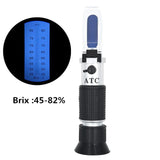 45-82% Honey Refractometer Sugar Brix Bee Refractometer Beekeeping Tester ATC Portable Minimum Division 0.5% Brix Sugar Meter
