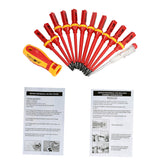 13pcs 1000V Screwdrivers Changeable Insulated Screwdrivers Set with Magnetic Slotted PhillipsTorx Bits Electrician Repair Tool