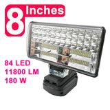 3/5/8 inch 18V LED Light For Makita BL1430 BL1830 Lithium Battery USB Outdoor Flashlight Outdoors Spotlight Lighting With USB