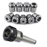 10Pcs ER32 Spring Collets Set 2/4/6/8/10/12/16/18/20mm + MT3 M12 ER32 Collet Chuck Morse Taper Holder