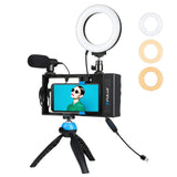 Puluz Bluetooth Handheld Rabbit Cage Photography Live Kit Camera Handheld Stabilizer With Ring Fill Light Microphone Tripod