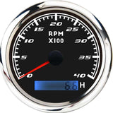 Waterproof Marine Tachometer Boat Tacho Gauge Digital Hourmeter 85mm 4000RPM