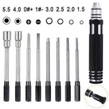 Pocket 8 in 1 Screwdriver Hobby Tools Kit for RC Car Drone Plane Hex Spanner Socket Hexagon H1.5 H2.0 H2.5 H3.0