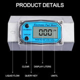 High Accuracy Digital Fuel Flow Meter Car Gasoline Diesel Kerosene Methanol Water Meter Counter Sensor Indicator Controller