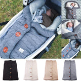 Baby Sleeping Bag Envelope Winter Kids Sleepsack Footmuff For Stroller Knitted Sleep Sack Newborn Swaddle Knit Wool Slaapzak