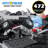 472pcs 6IN1 SWAT City Police Shipping Marine Boat Aircraft Model Building Blocks Car Creative friends Bricks Toys for Children