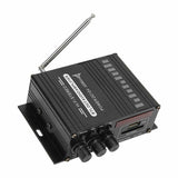 Bluetooth 5.0 Stereo Amplifier 2.0 Channel HiFi Sound FM Radio USB Full Decoding Amplifier with Remote Control for Car Home