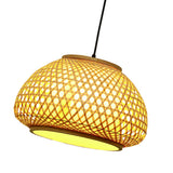 1Pc Natural Bamboo Pendant Lamp Decorative Ceiling Light Creative Gift (Khaki)