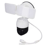 Pan Tilt Security Light CCTV Spotlight PTZ Camera Face Recognition Motion Detection 355 Degrees Panoramic with Siren Alarm for
