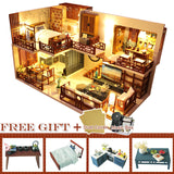 Cutebee DIY DollHouse Wooden Doll Houses Miniature Dollhouse Furniture Kit Toys for Children New Year Christmas Gift  Casa M025