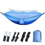 2 Person Camping Garden Hammock With Mosquito Net Outdoor Furniture Bed Strength Parachute Fabric Sleep Swing Portable Hanging