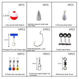 268 Pcs Carp Fishing Accessories Kit Spherical Float Lure Sea Fishing Rock Fishing Swivel Crank Hook Fishing Hook Tool