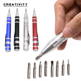 8 In 1 Mini Precision Pen Screwdriver Gadgets Screw Driver Hand Repair Tools Kit for Cell Phone Precision Screwdriver Set Pen
