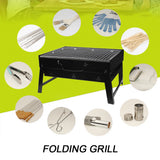 Barbecue Charcoal Grill Folding Portable Backyard Patio BBQ Shish Kebab Meat Cooker Tool for Outdoor Camping Hiking Picnic