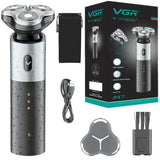 VGR wet dry electric shaver for men beard stubble rechargeable electric razor facial shaving machine washable