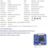 3.5 inch TFT-LCD display module kit 320×240 54 pins FPC LQ035NC111 mini HDMl driver board kit(A screen)