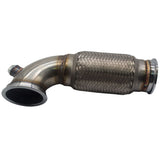 2.5" V-Band Downpipe Low Profile 90Degree W/ Flex Bellows Down-pipe For Car