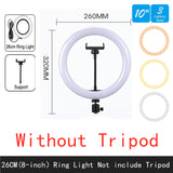 26cm Selfie Ring Light Led  Photography Ringlight Holder Fill Ring Light With Tripod Stand For Video Makeup  Live Streaming