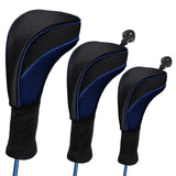 3Pcs/Set Golf Wood Cover Driver 1/ 3/ 5 Fairway Woods Headcovers Long Neck Head Covers For Golf Clubs Number Tag Interchangeable