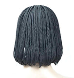 Chemical fiber braid wig female short curly hair box braid wig rose net chemical fiber headgear