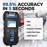 TOPDON Car Battery Tester 12V 100-2000CCA Lead-Acid Battery Alternator Tester Load Tester Spark Free Metal Clamps BT300P