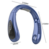 Summer Sports Fan USB Rechargeable Neckband Hanging Neck Fans 3 Speed Portable Adjustable Digital Display for Outdoor Indoor