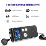 Digital Voice Recorder (8GB) Built-in Microphone Speaker, Digital Voice Recorders for Class Lectures Meetings