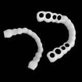 Wholesale 10 Sets False Teeth Smile Veneers Silicone Whitening Fake Tooth Smile Veneer Cosmetic Denture Brace Cover Upper Lower