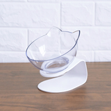Cat Food Bowl Double single Transparent AS Material Non-slip Food Bowl With Protection Cervical Transparent protect cat neck
