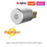 Tuya Zigbee Optional Smart Remote Control Automatic EU Cylinder Lock Airbnk M501 Big Motor Power Fingerprint Password Lock