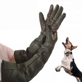 Pet Gloves Cowhide Leather Anti-Grabbing Anti Bite Protective Gloves Cat Dog Training Handling Gloves Dog Training Equipment