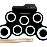 Digital Electronic Roll Up Drum Pad Set Kit - Portable Silicone USB 7 Pads With Drumsticks Foot Pedal Headphone Jack