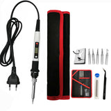 80W Digital Electric Soldering Iron Kit Set Temperature Adjustable 220V 110V  Welding Tool  Ceramic Heater Soldering Tips Rework