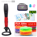 Authentic 3D Pen 3D Print Pen And 1.75mm Pla Filament Christmas Gifts+ Painting Drawings+ Free Shipping 5 v 2A Usb Adapter