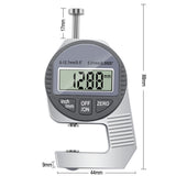 Digital Thickness Gauge Inch/ Metric Thickness Measuring Tools 0-0.5 Inch/ 0-12.7mm Mini Digital Micrometer Thickness Meter