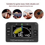 Hot-MUSEDO MT-41 Guitar Tuner Metronome Digital Sensitive Metronome Tuner Clip 3 In 1 For Electric Guitar Tuning Bass Ukulele