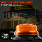 CARCTR 9-30V Emergency Strobe Warning Beacon Light Led Rotating Flashing Yellow with Magnetic Tractor Warning Light Accessories