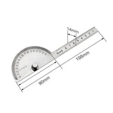 Stainless Steel Round Head 180 degree Protractor Angle Finder Rotary Measuring Ruler Machinist Tool 10cm  Ruler