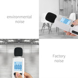 DUKA Decibel Meter Digital Sound Level Reader Audio Noise Measure Device 30-130dBA with LED Backlight Alarm Data Hold Function