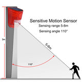 Solar Sound Alert Flash Warning Sound &amp; Light Alarm Motion Sensor 110 Decibels Siren  Strobe Security Alarm System for Farm