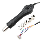 Hot Air Gun Desoldering Soldering Heat Gun Handle For 858D 8586 8858 852 878 952 853 Rework Solder Repair Station 5pcs Nozzles
