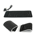 NEW Portable USB Mini Flexible Silicone PC Keyboard Foldable for Laptop Notebook Black 17OTC21