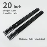 Metal Black buffer mute drawer slide track soft close drawer guide rail Three-Section Cabinet Slides Furniture Hardware