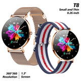 T8 Smart Watch Women Men AMOLED Ultra Thin Luxury Heart Rate Blood Oxygen Fitness Tracker Ladies Bracelet Smartwatch