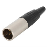1 Pair Pure Copper Casing Pins 3 Core MINI XLR Connector DIY Audio Cable Welding Plug for wires up to 3.2mm in diameter