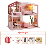 Diy Miniature Dollhouse Kit Doll House Furniture Handmade Model Room Box Toys For Children Christmas Gift Wooden House For Adult