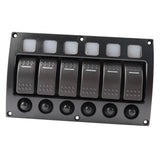 6 Gang Waterproof Car Auto Marine LED Rocker Switch Panel Circuit Breakers